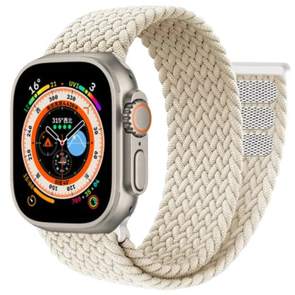E-Watch™ Velcro Closure | Braided Solo Loop | Band for all Apple Watch|Nylon Strap|Stretchable yarn interwoven