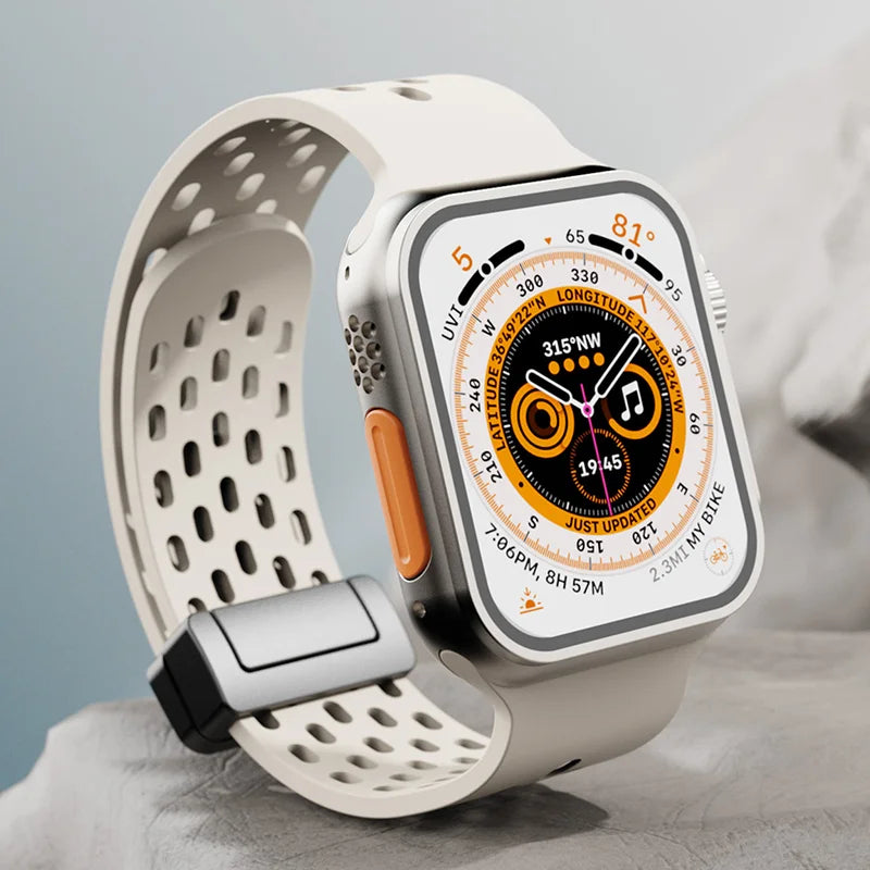 E-Watch™|Ζάντα για όλα τα Apple Watch|Respire Magnetic Sport Strap Strap|Σιλικόνη εξαιρετικά ανθεκτική και αναπνέει