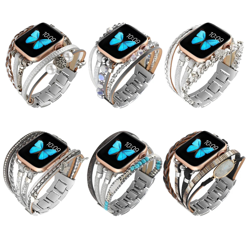 E-Watch™ Bohemian Bracelet Strap | Συμβατή ζώνη με όλα τα Apple Watch | Ανοξείδωτο ατσάλι | Για γυναίκες
