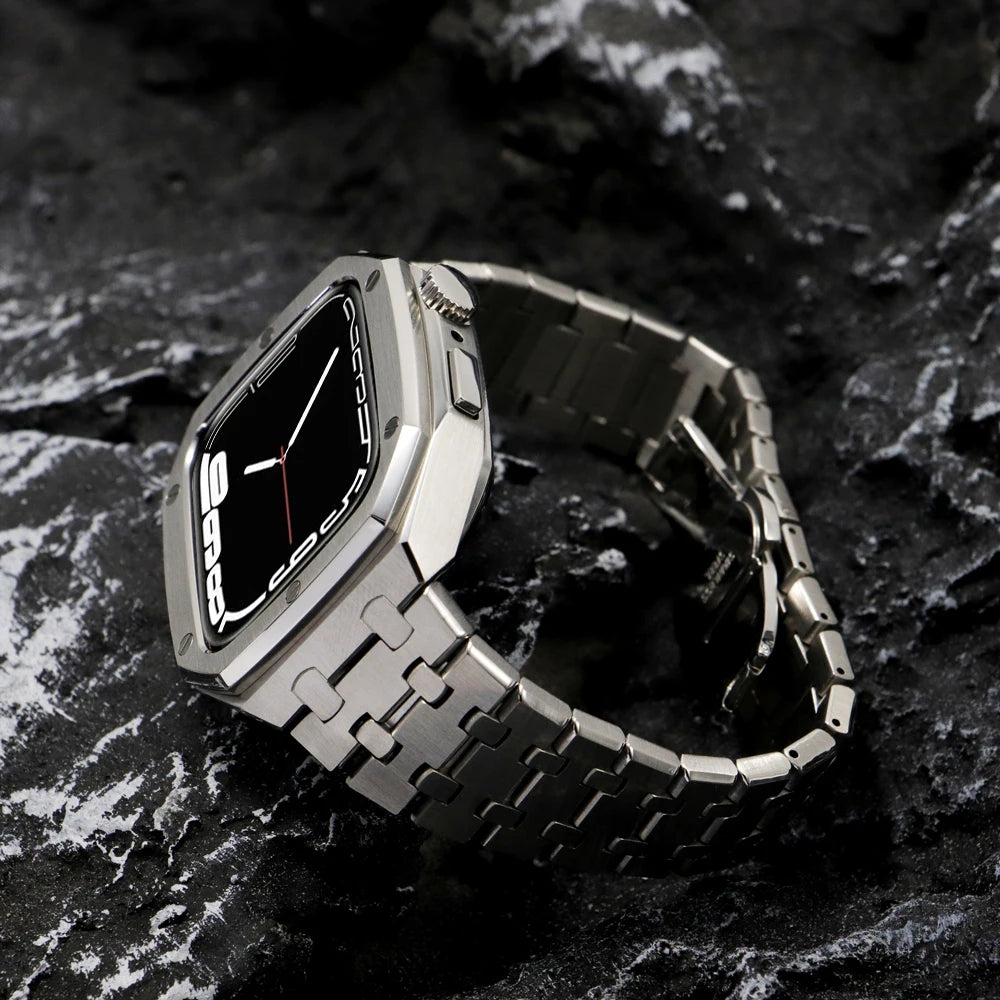 E-Watch™ The Director®|Luxury Modification Kit για όλα τα Apple Watch|Σιλικόνη εξαιρετικά ανθεκτική και αναπνεύσιμη