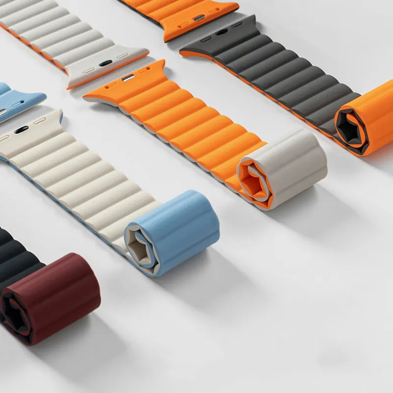 E-Watch™|Ζάντα για όλα τα Apple Watch|Μαγνητικό λουράκι βρόχου|Σιλικόνη εξαιρετικά ανθεκτική και αναπνεύσιμη