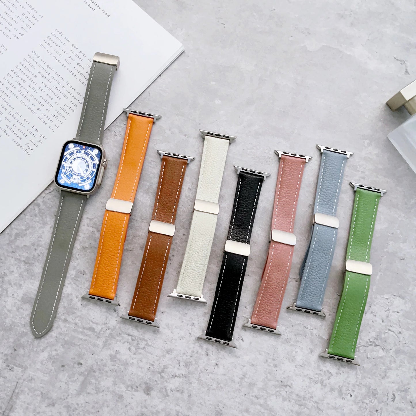 Clasic Leather Strap|E-Watch™ Band for all Apple Watch|Natural & resistant organic leather