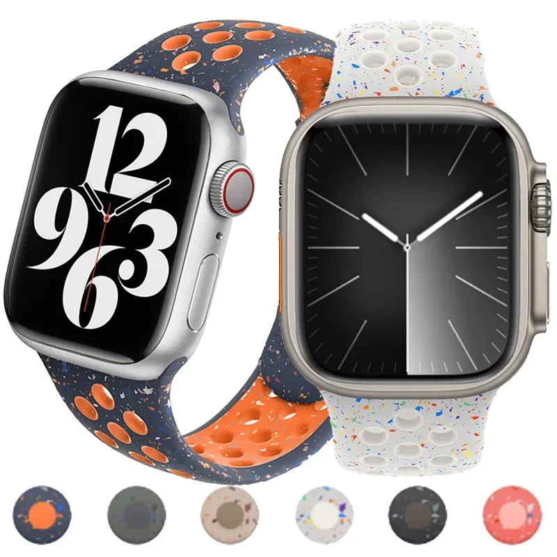 E-Watch™|Ζάντα για όλα τα Apple Watch|Αυθεντικό λουρί σιλικόνης|Υπερανθεκτικό και αναπνεύσιμο σιλικόνη