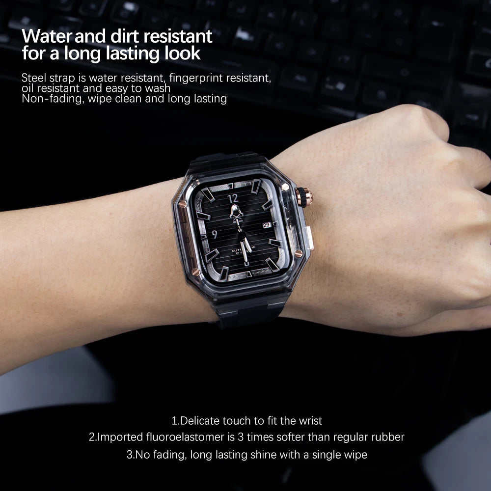 E-Watch™ The Captain®|Luxury Modification Kit for for all Apple Watch|Ultra-resistant and breathable silicone