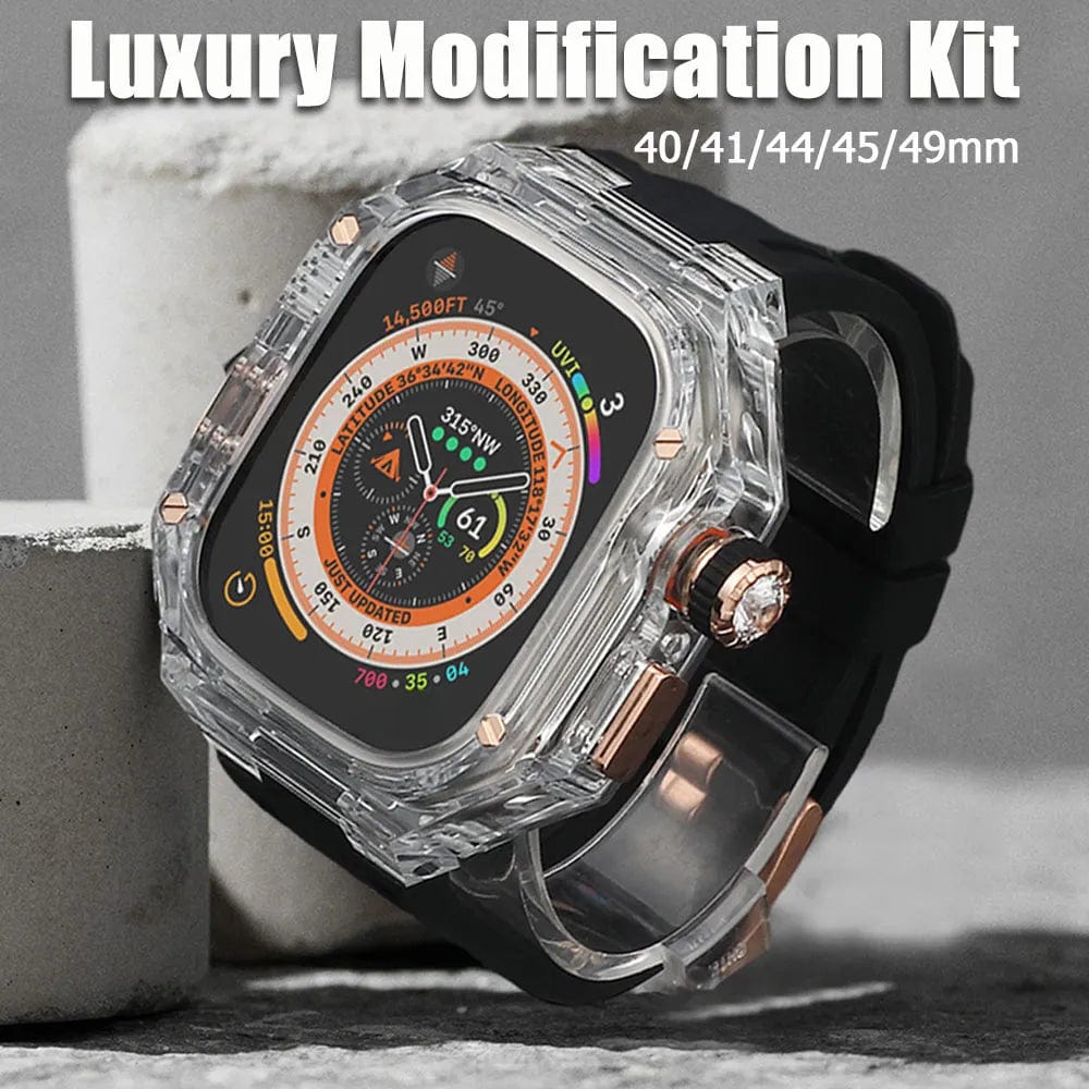 E-Watch™ The Captain®|Luxury Modification Kit for for all Apple Watch|Ultra-resistant and breathable silicone