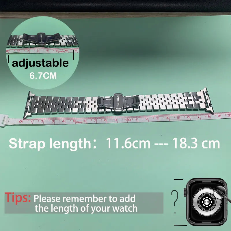 E-Watch™ Britain Luxury Bracelet Strap | Band compatible all Apple Watch | Stainless Steel | For Men