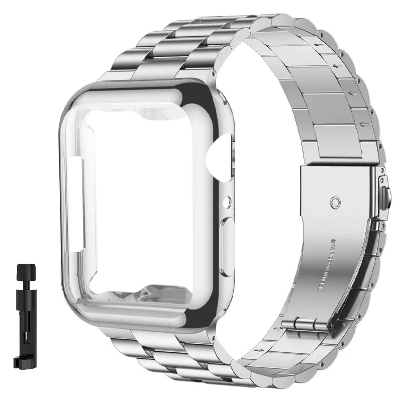 E-Watch™ Case+Strap | Band compatible all Apple Watch | Stainless Steel