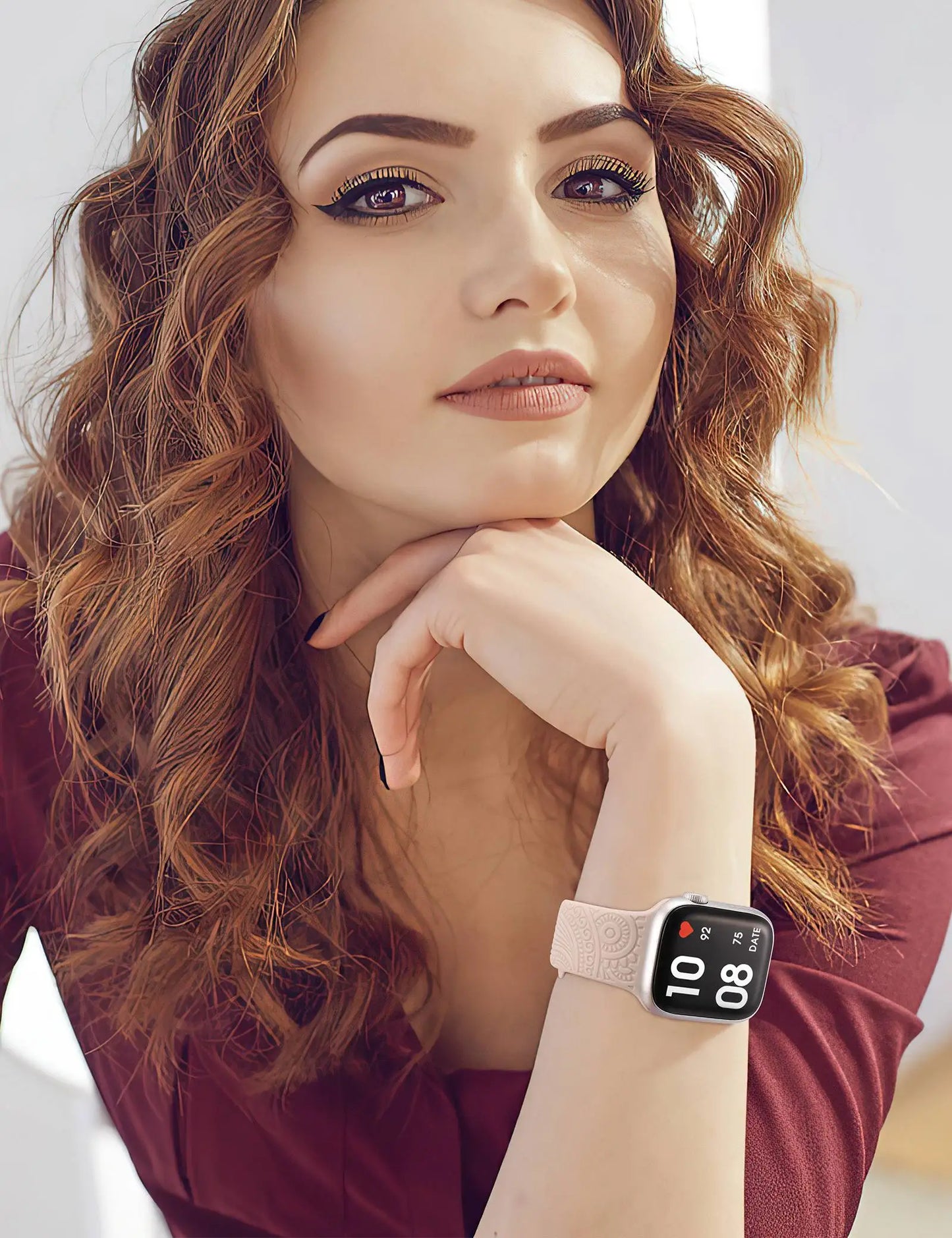 E-Watch™|Band for all Apple Watch|Engraved Floral Strap|Ultra-resistant and breathable silicone