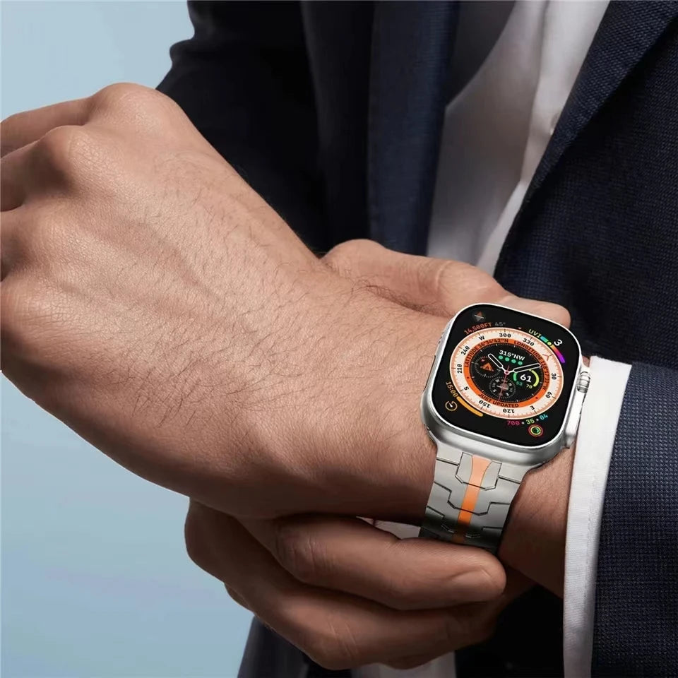 E-Watch™ Ultra Titanium V3 Strap | Συμβατή ζώνη με όλα τα Apple Watch | Πολυτελής ζώνη τιτανίου για Apple Watch Ultra 