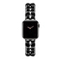 E-Watch™ Γυναικείο-Γυναικείο Χρυσό Βραχιόλι Μεταλλικό-Δερμάτινο λουράκι | Συμβατή ζώνη με όλα τα Apple Watch | Ανοξείδωτο ατσάλι