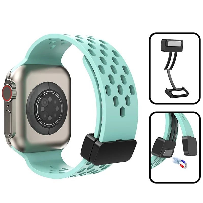 E-Watch™|Band for all Apple Watch|Respire Magnetic Sport Strap Strap|Ultra-resistant and breathable silicone