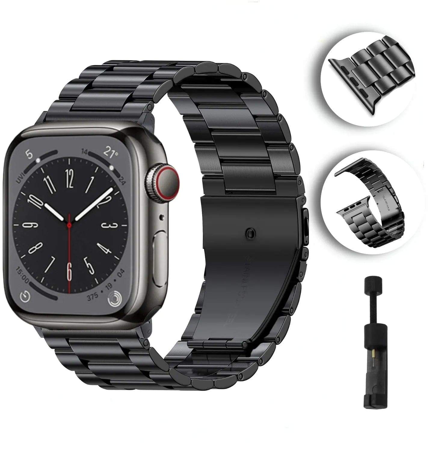 E-Watch™ Titanium V1 Strap | Συμβατή ζώνη με όλα τα Apple Watch | Πολυτελής ζώνη τιτανίου για Apple Watch Ultra