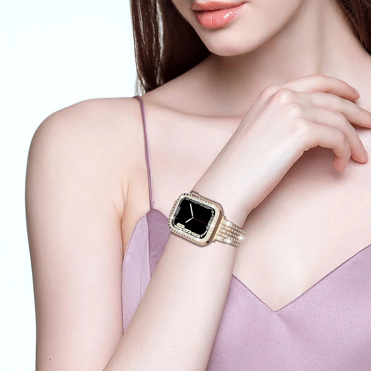 E-Watch™ Glitter Metal Strap Διαμαντένια Προστατευτική Θήκη | Συμβατή ζώνη με όλα τα Apple Watch | Ανοξείδωτο ατσάλι