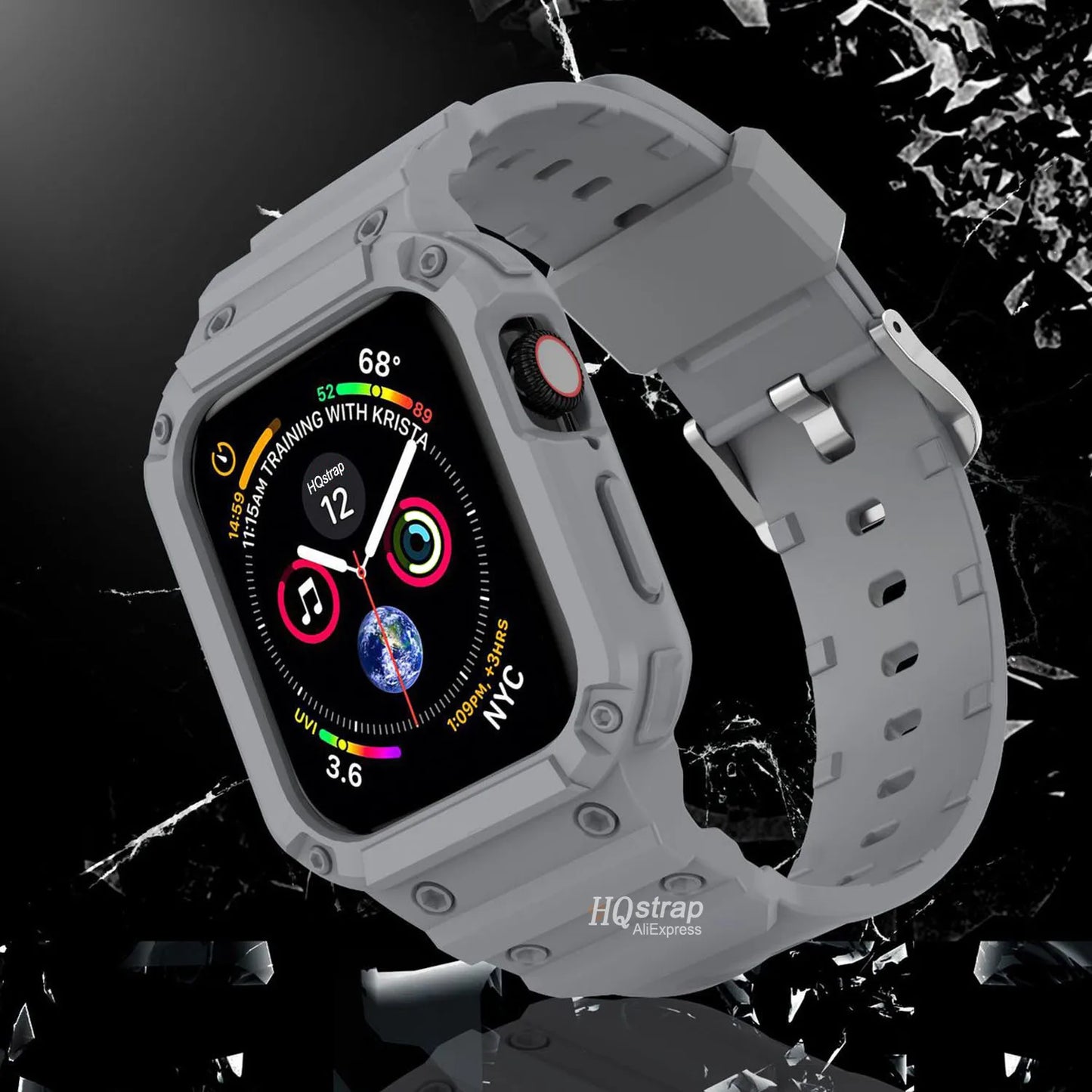 E-Watch™|Ζάντα για όλα τα Apple Watch|Προστατευτικό κάλυμμα + θήκη|Υπερανθεκτικό και αναπνεύσιμο σιλικόνη